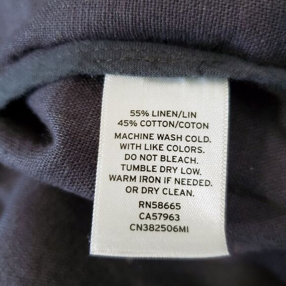 Caslon Linen Blend Jacket Size Small Gray Snap Button Pockets Light Utility - Picture 10 of 10